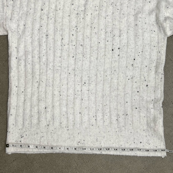 Hem & Thread Blue and White Crew Neck Sweater with Ribbed Knit - Picture 6 of 7